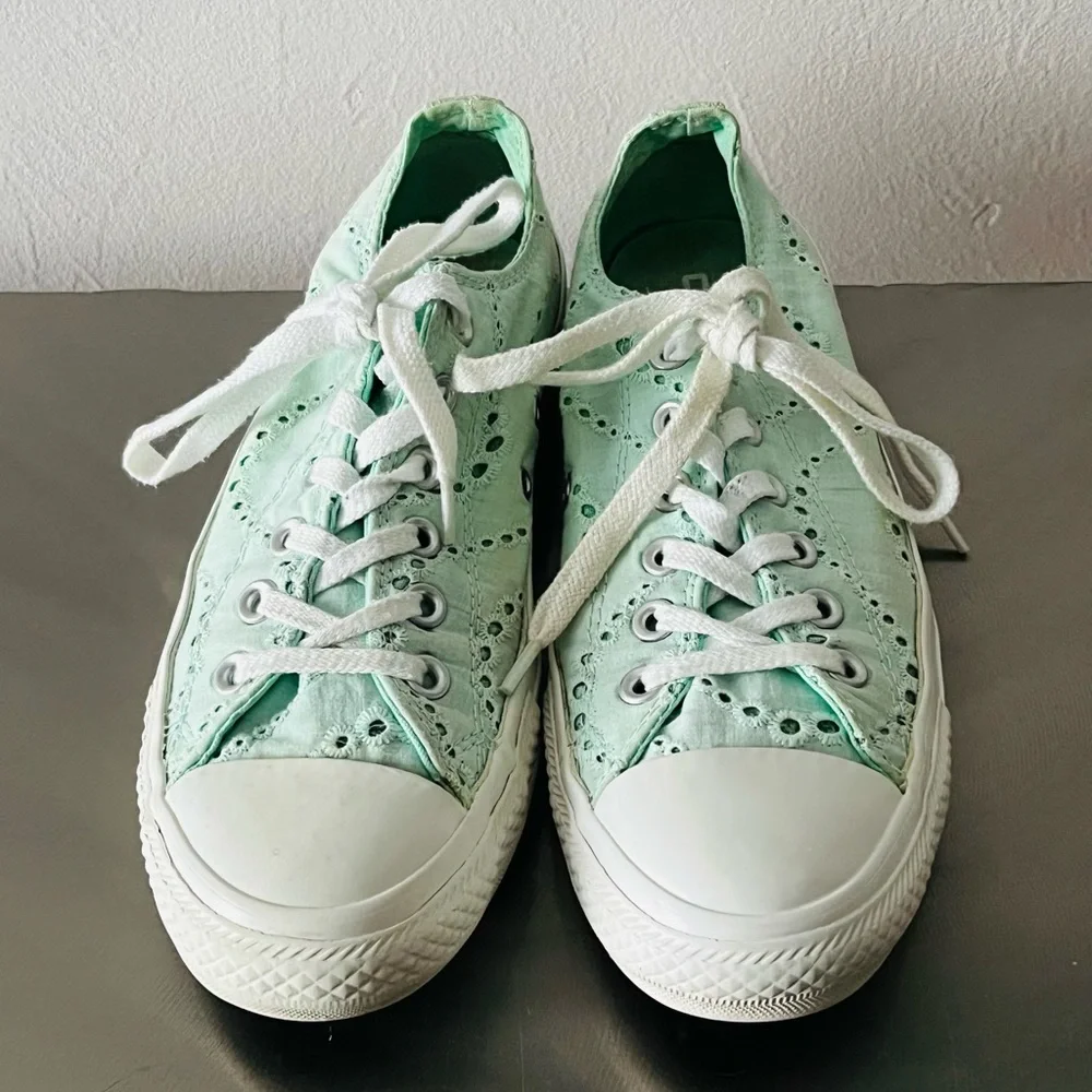 Converse All Star Chuck Taylor shoes Women’s 8 EU 39 Mint Green Sneakers Rare - Picture 14 of 14